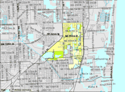 U.S. Census Bureau map showing CDP boundaries