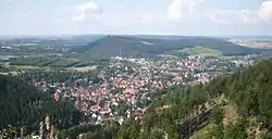 View over Oker and Sudmerberg from the Harz mountains