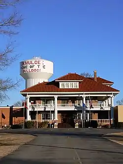 Elks Lodge and Water Tower in Okmulgee, originally the Wilson Mansion