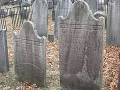 Graves of Job S. Halsted and his wife Ann, who gave land to enlarge the burial ground