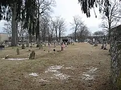 View of the graveyard seen from inside the gates