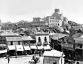 Tatar bazaar and with the Metekhi Orthodox church seen on the cliff