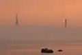 Foggy sunset at Tallinn Bay