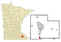 Location of Stewartville, Minnesota