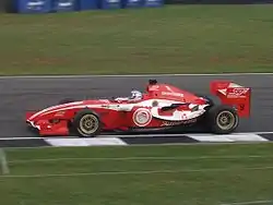 Kasper Andersen driving the DP09 in the first ever Superleague Formula round.