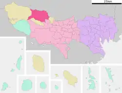 Location of Ōme in Tokyo