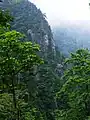 A stone wall of Mount Sanjō