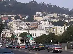 View of Glen Park from Diamond Street by Bosworth Street.