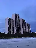 The high-rise during sunset