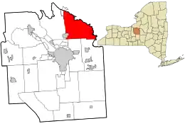 Location in Onondaga County and the state of New York.