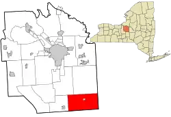 Location in Onondaga County and the state of New York.