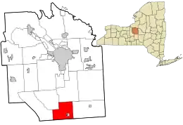 Location in Onondaga County and the state of New York.