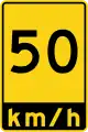 Exit recommended speed sign in Ontario