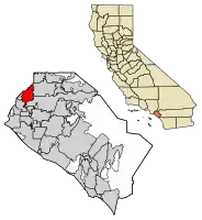 Location of Buena Park in Orange County, California.