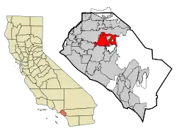 Location of Orange within Orange County, California