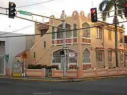 Orange house at intersection of Calle Jordan and Ave Manuel Fernandez Juncos in Sagrado Corazon