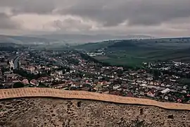 The town of Rupea as seen from above from Rupea Citadel