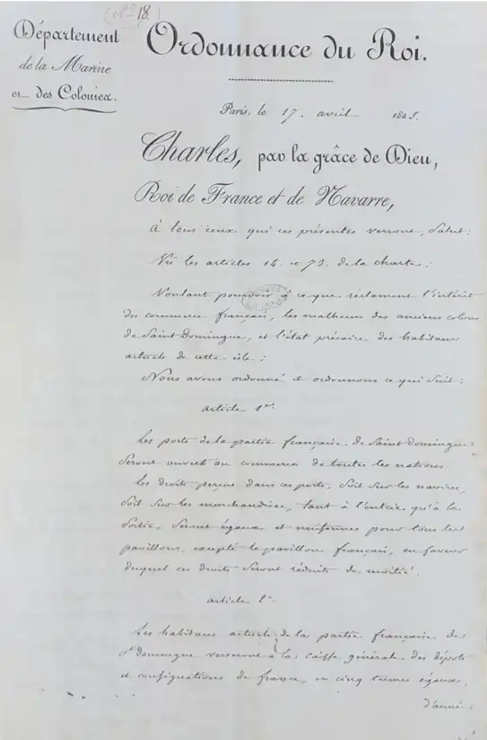 Image of the first page of the original handwritten ordinance