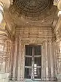 Porch entrance with ornate pillars and domical ceiling at Mahadeva Temple, Itagi