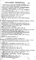 page from Linnaeus' Species Plantarum, describing Ornithogalum umbellatum