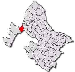 Location in Mehedinți County