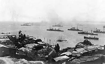 The German fleet off Chile in November 1914 after the Battle of Coronel