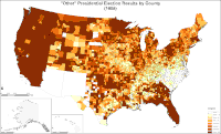 Map of "other" presidential election results by county