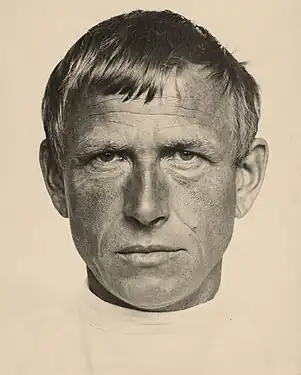 Portrait of German painter and printmaker Otto Dix (1891–1969) by Hugo Erfurth, c. 1933. → Dresden Secession