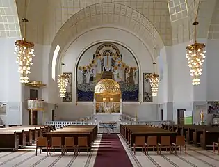 Interior and altar of the Church of St. Leopold