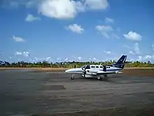 Tanzanair flight at Songo Songo Airstrip