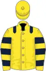 Yellow, dark blue epaulets, hooped sleeves