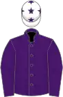 Purple, white cap, purple stars