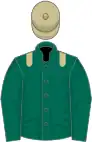 Dark green, beige epaulets and cap