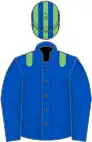 Royal Blue, Light Green epaulets, striped cap