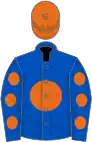 Blue, orange disc, spots on sleeves, orange cap