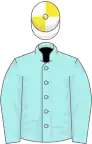 Pale blue, white and yellow quartered cap