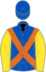 Royal Blue, Orange cross belts, Yellow sleeves