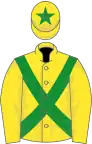 Yellow, Green crossed belts, Yellow cap, Green star