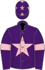 Purple, pink star, armlets and stars on cap