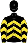 Black, yellow chevrons, black cap