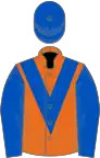 Orange, Royal Blue chevron, sleeves and cap