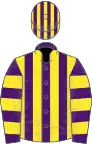 Purple and yellow stripes, hooped sleeves