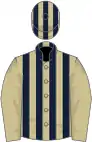 Beige and Dark Blue stripes, Beige sleeves