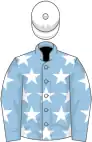 LIGHT BLUE, white stars, white cap