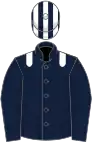 DARK BLUE, WHITE epaulets, striped cap