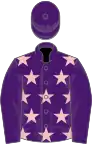 Purple, pink stars on body