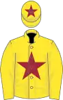 YELLOW, maroon star, maroon star on cap