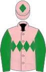 Pink, green triple diamond, sleeves and diamond on cap