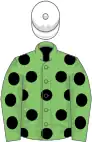 Light green, black spots, white cap