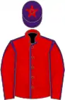 Red, purple seams, purple cap, red star